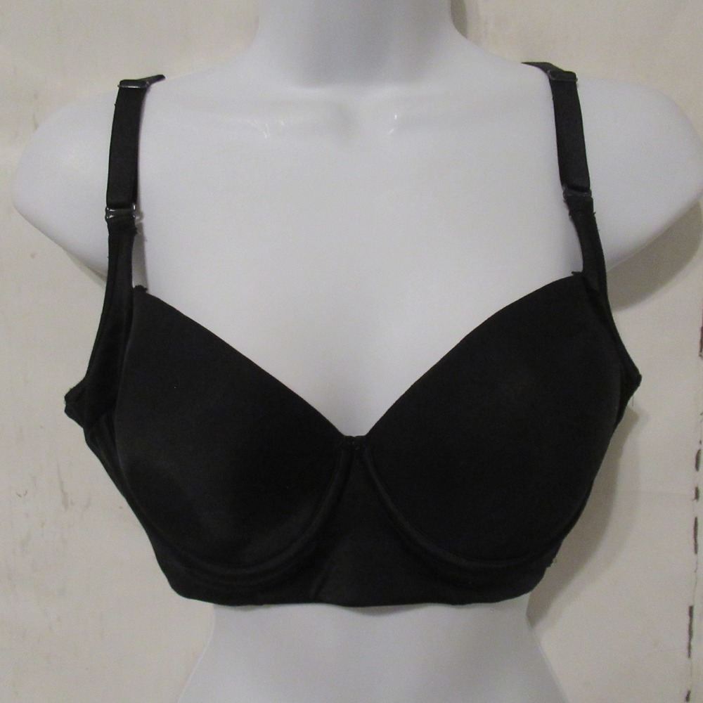 Leonisa Bra 38B Black Back Smoothing Soft Cup Full Coverage Underwire
